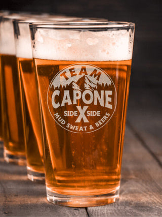 Team Side By Side : Pint Glasses - Engraved