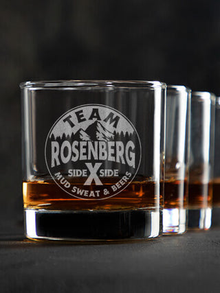 Team Side By Side : Rocks Glasses - Engraved