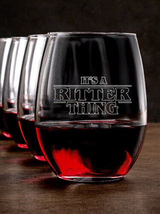 Things : Stemless Wine Glasses - Engraved