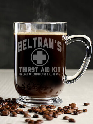 Thirst Aid Kit : Coffee Mugs - Engraved