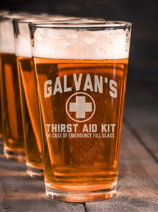 Thirst Aid Kit : Pint Glasses - Engraved