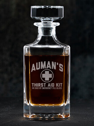 Thirst Aid Kit : Whiskey Decanter - Engraved