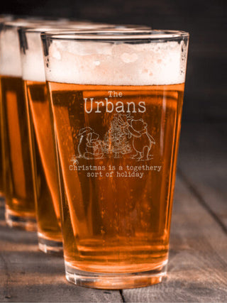 Togethery Holiday : Pint Glasses - Engraved