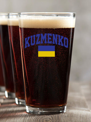 Ukrainian Varsity : Pint Glasses - Color Printed