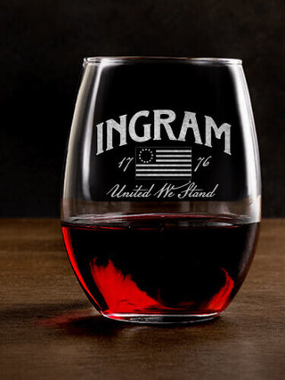 United We Stand : Stemless Wine Glasses - Engraved
