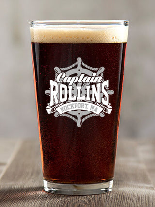 Vintage Captain : Pint Glasses - Color Printed