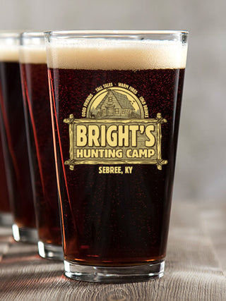 Vintage Hunting Camp : Pint Glasses - Color Printed