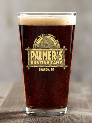 Vintage Hunting Camp : Pint Glasses - Color Printed