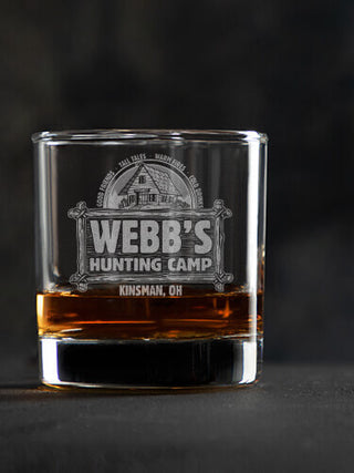 Vintage Hunting Camp : Rocks Glasses - Engraved