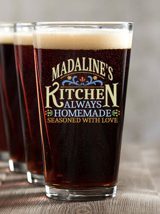 Vintage Kitchen : Pint Glasses - Color Printed