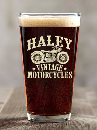 Vintage Motorcycles : Pint Glasses - Color Printed