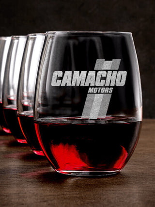 Vintage Motors : Stemless Wine Glasses - Engraved