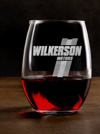 Vintage Motors : Stemless Wine Glasses - Engraved