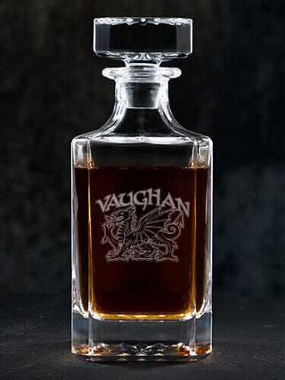 Welsh Dragon : Whiskey Decanter - Engraved
