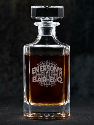 Wild Game Few Have Died BBQ : Whiskey Decanter - Engraved