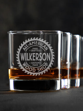 Wood Shop : Rocks Glasses - Engraved