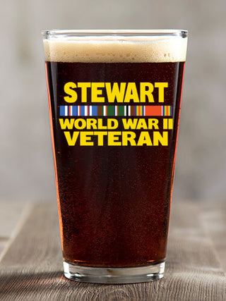 WW2 European Veteran : Pint Glasses - Color Printed