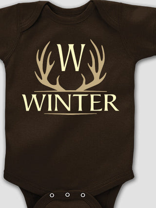Antler Monogram : Printed Baby Bodysuits