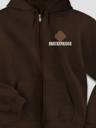 Celtic Stone Cross : Embroidered Zip Hoodies