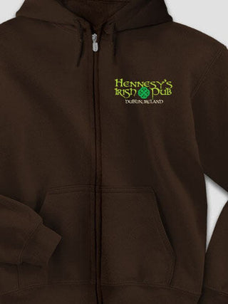 Classic Irish Pub : Embroidered Zip Hoodies