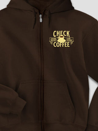 Coffee : Embroidered Zip Hoodies