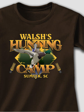 Duck Hunting Camp : Adult Ladies Fitted T-Shirt