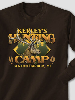 Elk Hunting Camp : Printed Long Sleeves