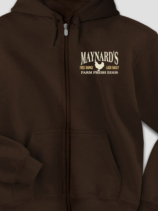 Farm Fresh Eggs : Embroidered Zip Hoodies