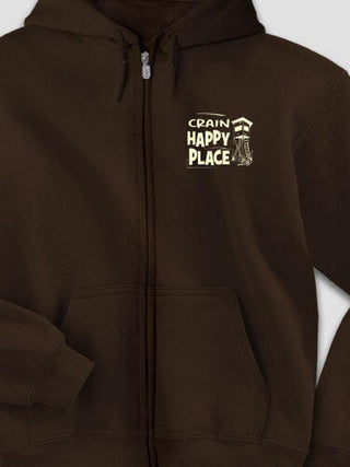 Hunting Happy Place : Embroidered Zip Hoodies