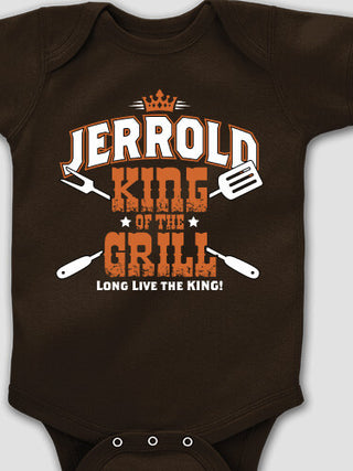King of the Grill : Printed Baby Bodysuits