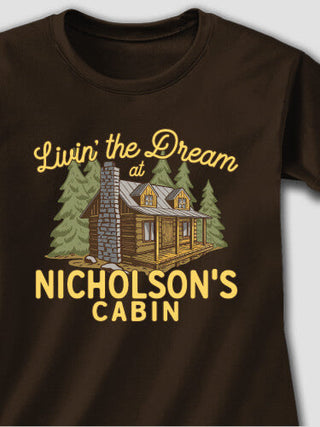 Livin' The Dream Cabin : Adult Ladies Fitted T-Shirt