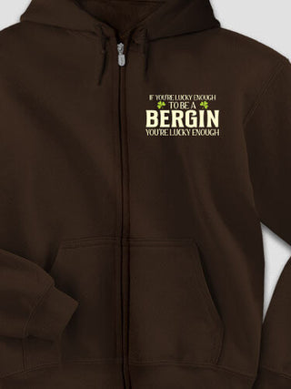 Lucky Enough : Embroidered Zip Hoodies