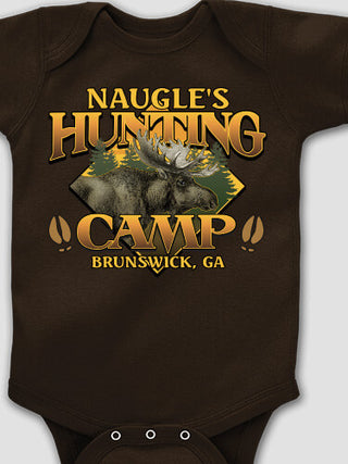Moose Hunting Camp : Printed Baby Bodysuits