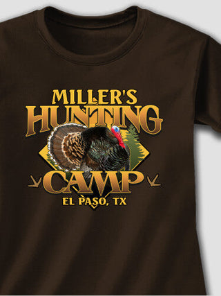 Turkey Hunting Camp : Adult Ladies Fitted T-Shirt