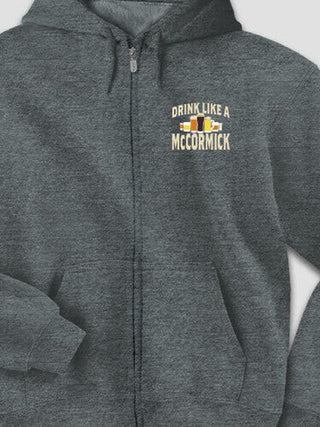 Drink Like A : Embroidered Zip Hoodies