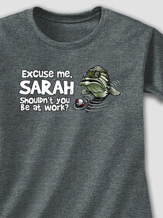 Excuse Me Fish : Adult Ladies Fitted T-Shirt