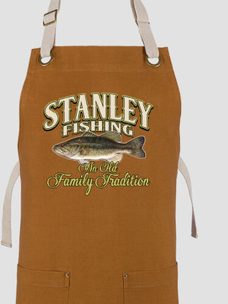 Fishing Family Tradition : Printed Canvas Work Aprons