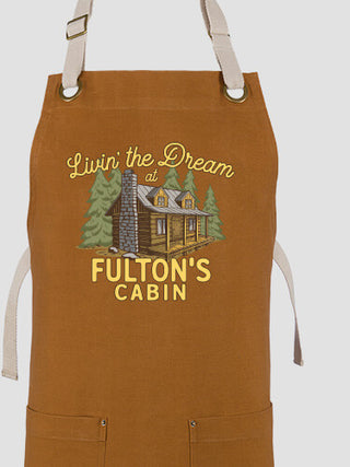 Livin' The Dream Cabin : Printed Canvas Work Aprons