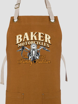 Motorcycle Family Tradition : Printed Canvas Work Aprons