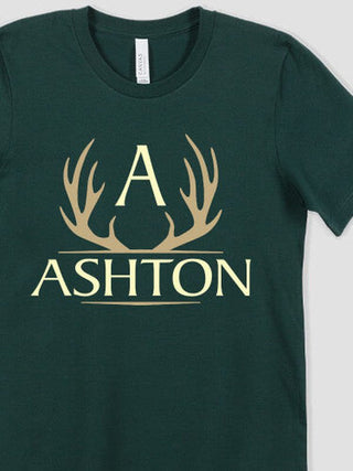 Antler Monogram : Premium Printed T-Shirts