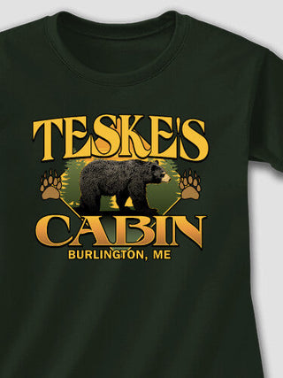 Bear Cabin : Adult Ladies Fitted T-Shirt