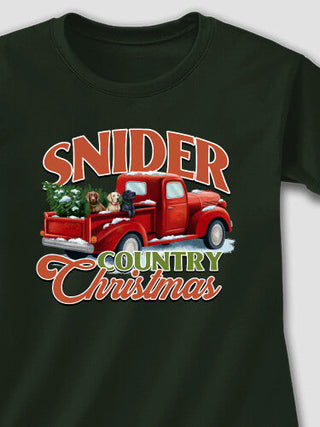 Country Christmas : Adult Ladies Fitted T-Shirt