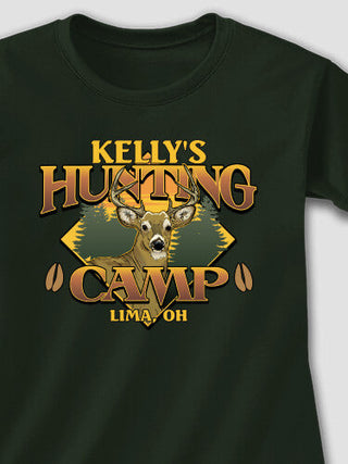 Deer Hunting Camp : Adult Ladies Fitted T-Shirt
