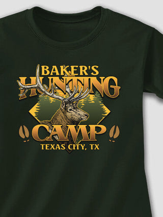 Elk Hunting Camp : Adult Ladies Fitted T-Shirt