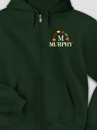 Fall Monogram : Embroidered Zip Hoodies