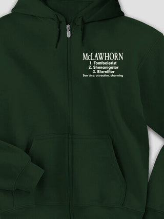 Irish Definition : Embroidered Zip Hoodies