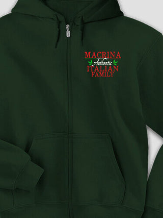 Italian Family : Embroidered Zip Hoodies