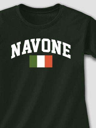 Italian Flag Varsity : Adult Ladies Fitted T-Shirt