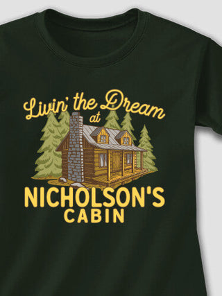 Livin' The Dream Cabin : Adult Ladies Fitted T-Shirt