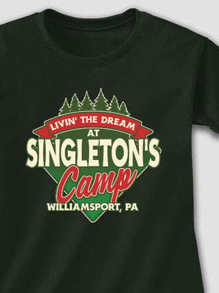 Livin' The Dream Camp : Adult Ladies Fitted T-Shirt